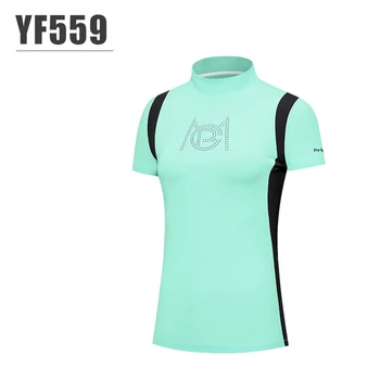 Рубашка для гольфа PGM С коротким рукавом, весенне-летний женский трикотаж, Дышащие спортивные эластичные футболки YF559