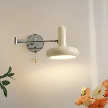 Светодиодный настенный светильник современный минималистичный белый поворотный регулируемый настенный светильник прикроватная тумбочка для спальни гостиная кабинет для чтения домашний настенный светильник