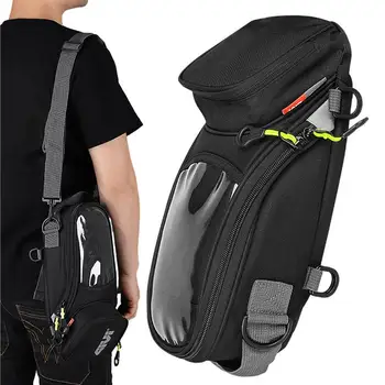 Сильная магнитная сумка для бака мотоцикла с сенсорным экраном, большая вместительная седельная сумка для мотоцикла, аксессуары для сумок на одно плечо
