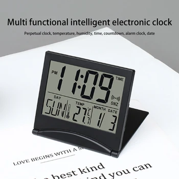 Складные настольные ЖК-электронные часы, многофункциональный будильник с датой, температурой, простые и удобные тонкие дорожные часы
