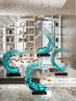 Современный отель home wave sculpture прозрачные украшения ручной работы из смолы