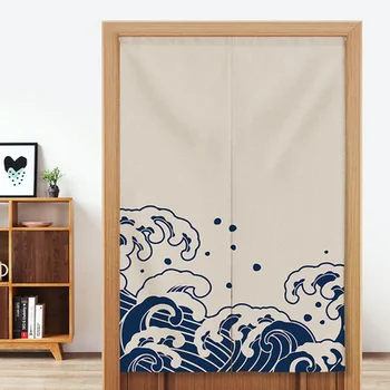Тканевая дверная перегородка, подвесная занавеска для кухни японского ресторана Noren Sea Wave