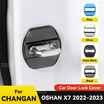 Украшение дверного замка автомобиля, защитная крышка, Флаги, эмблема, корпус из нержавеющей стали для CHANGAN OSHAN X7 2022 2023, Автоаксессуары