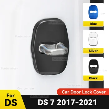 Украшение дверного замка автомобиля Защитная крышка Флаги Эмблема Чехол из нержавеющей стали для DS 7 DS7 2017-2021 2020 Автоаксессуары