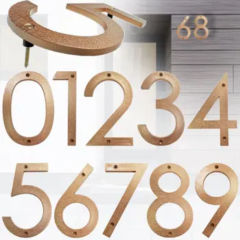 Универсальная Высота 20 см Табличка С Номером Двери Золотая Акриловая Адресные Цифры 0-9 Вывеска С Номером квартиры в Общежитии в Современном Стиле
