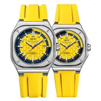Швейцарские автоматические механические женские часы MIYOTA люксового бренда I & W Carnival, сапфировые водонепроницаемые часы со светящимися стрелками 673L